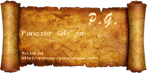 Panczer Géza névjegykártya