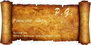 Panczer Géza névjegykártya