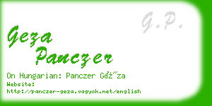 geza panczer business card
